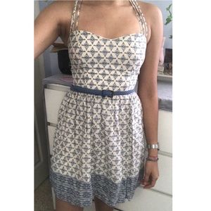 Nautical summer dress with cross strap back